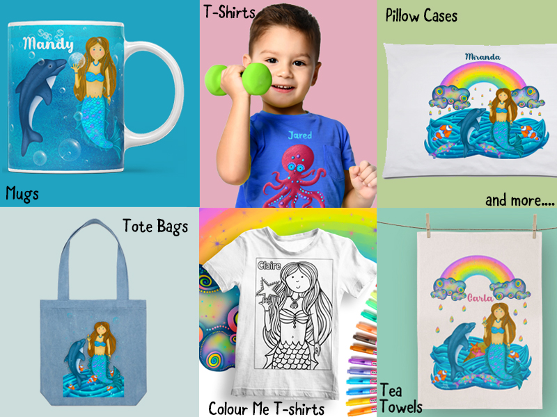 personalised gifts for kids australia, personalied gifts for kids, personalised t-shirts for kids, personalised mugs for kids, personalised pillow cases for kids, persoanalised tote bags for kids, personalised colour me gifts for kids, personalised tea towels for kids, hush the moon