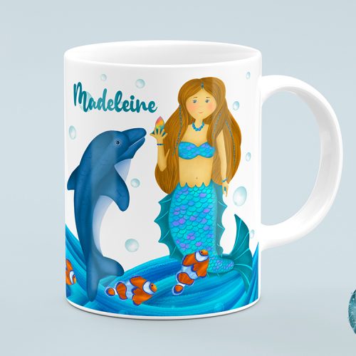 mermaid mug for kids, personalised gifts for kids, personalised gifts for kids australia, mermaid gifts for girls