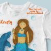 detail of mermaid t-shirt, mermaid t-shirt for kids, personalised t-shirt for kids, personalised gifts brisbane, personalised gifts australia, mermaid gifts for kids, hush the moon, lesley smitheringale