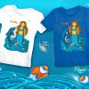 mermaid t-shirts for kids in blue and white, mermaid t-shirt for kids, personalised t-shirt for kids, personalised gifts brisbane, personalised gifts australia, mermaid gifts for kids, hush the moon, lesley smitheringale