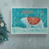Polar Bear and Robin in White Frame with Christmas Tree and Stars personalised Charlotte